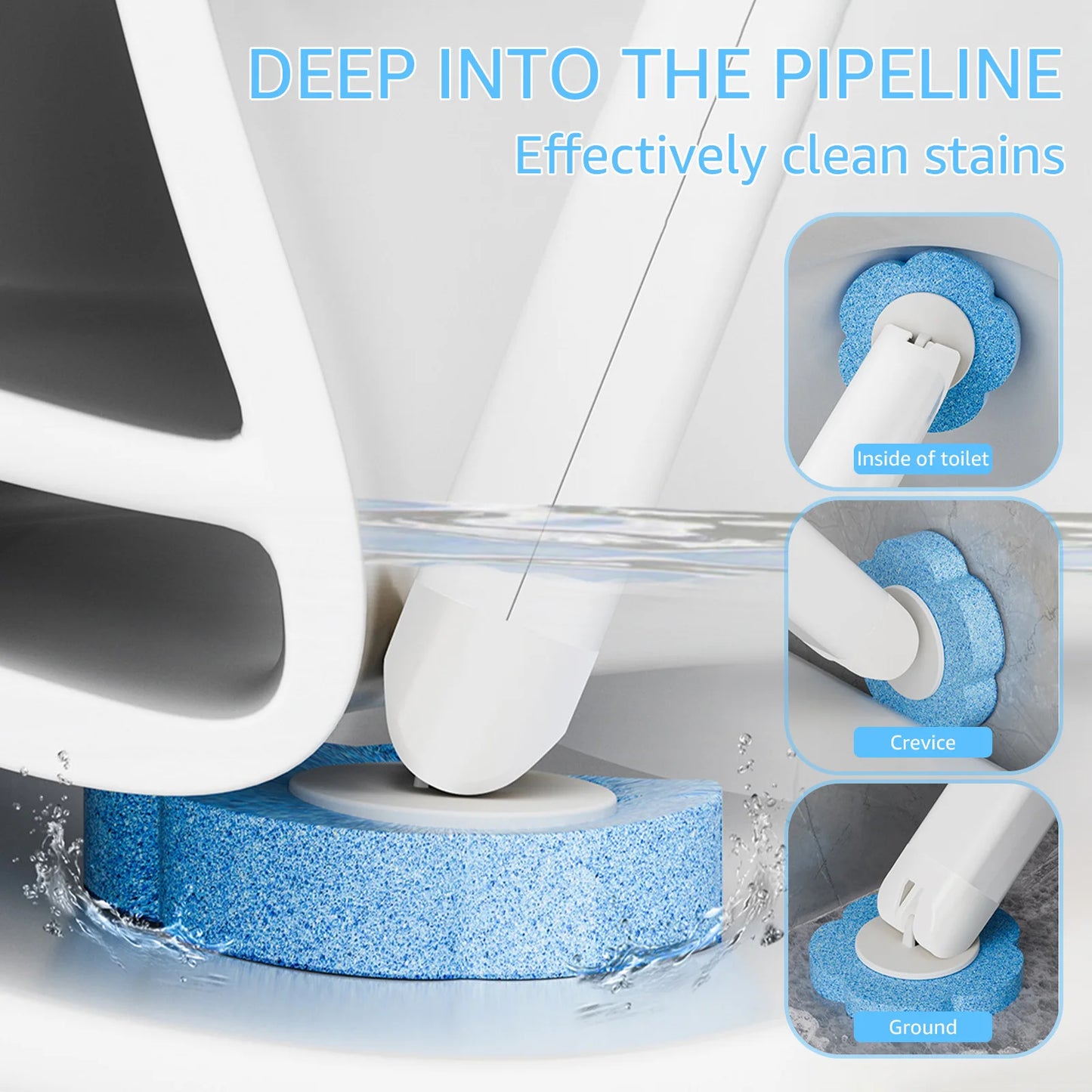 Toilet Brush Cleaning Kit with Disposable Heads β 18/36 PCS