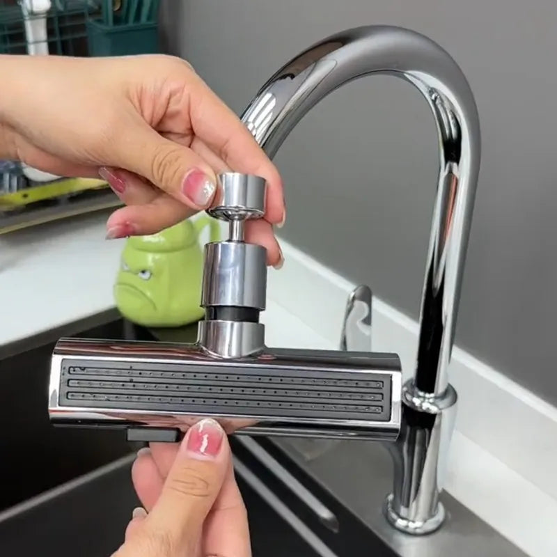 3-Mode Swivel Kitchen Faucet Nozzle β Splash-Proof Extension