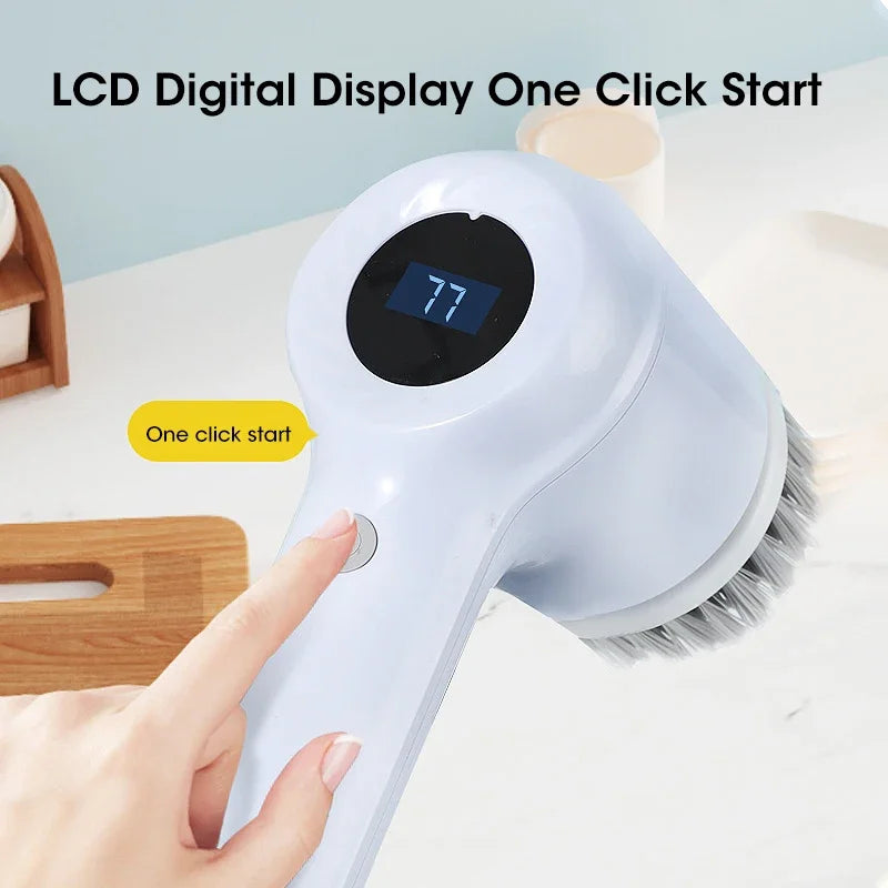 2025 Cordless Electric Spin Scrubber β 5 Brush Heads, Waterproof