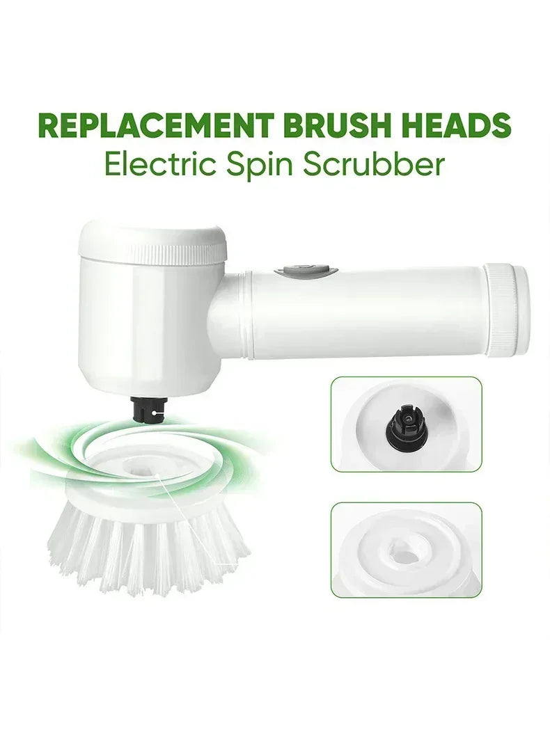 2025 Cordless Electric Spin Scrubber β 5 Brush Heads, Waterproof