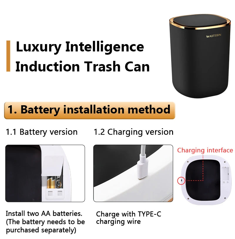 12L Smart Sensor Trash Can β Automatic Bathroom & Kitchen Bin