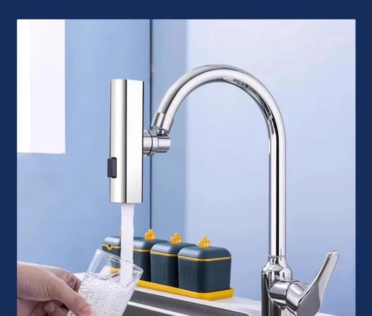 3-Mode Swivel Kitchen Faucet Nozzle β Splash-Proof Extension