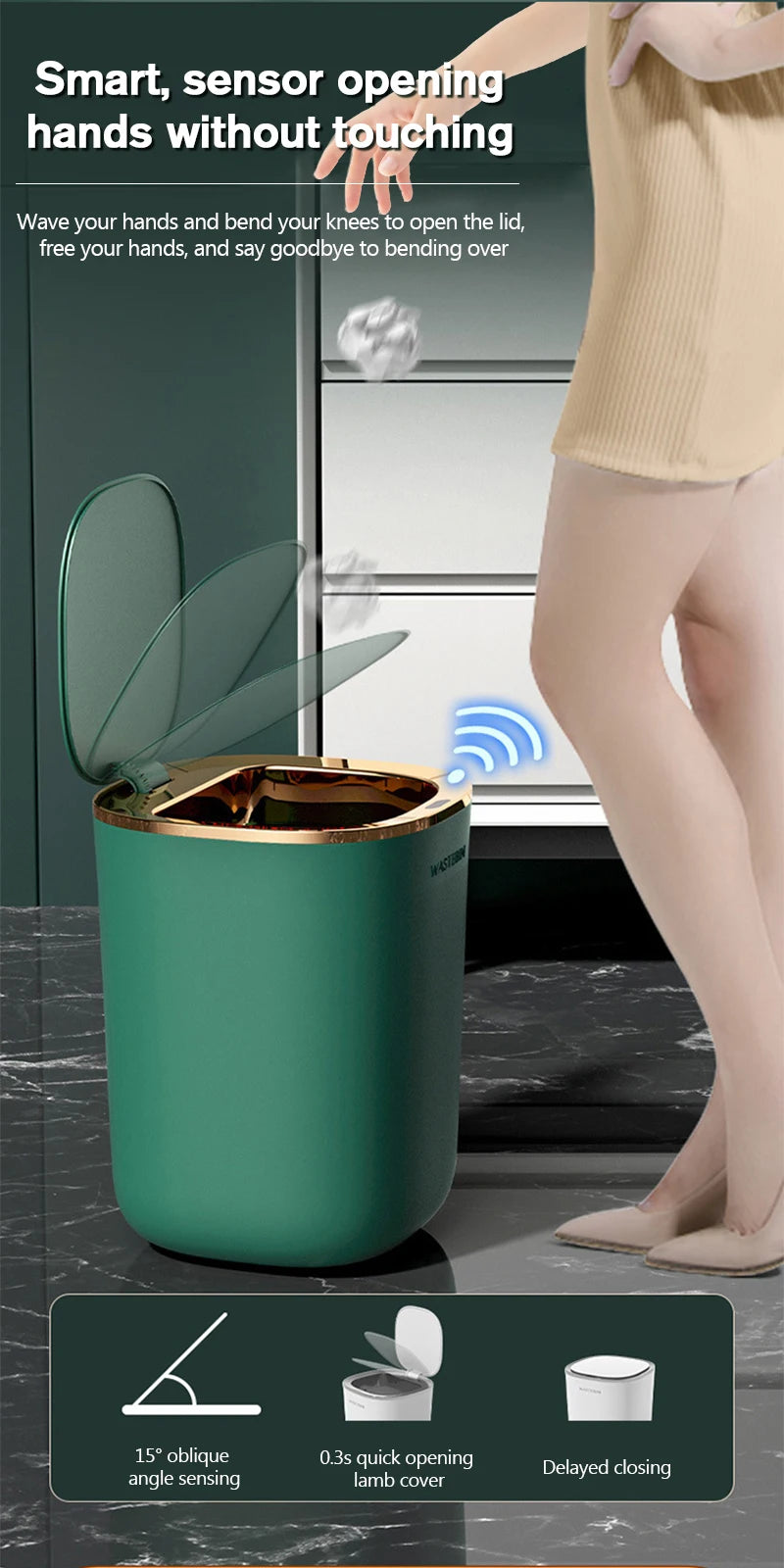 12L Smart Sensor Trash Can β Automatic Bathroom & Kitchen Bin