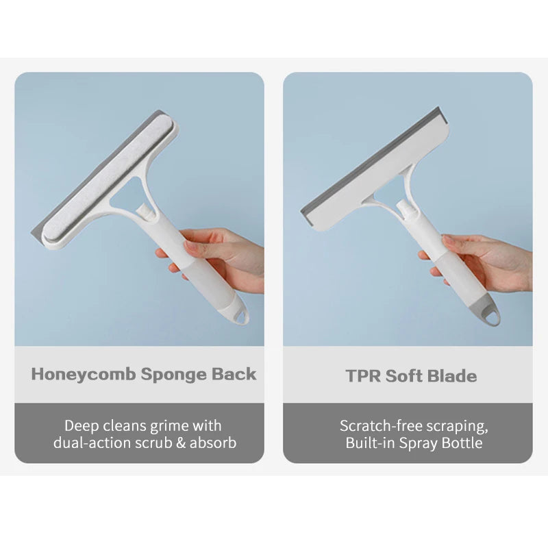 3-in-1 Glass Cleaning Kit β Spray Bottle, Scrubber & Scraper