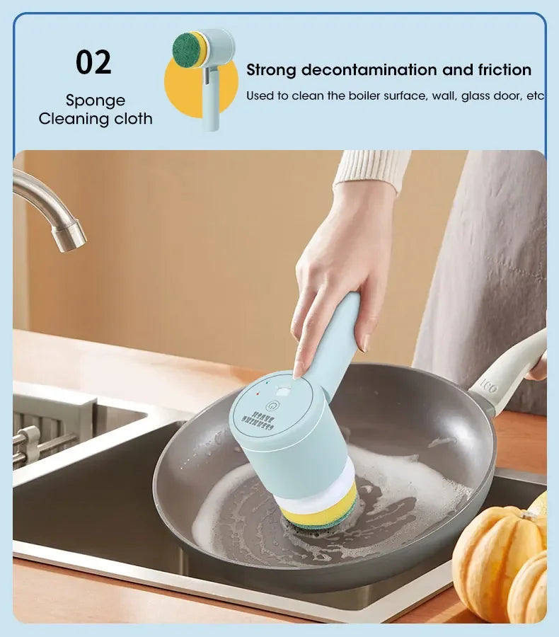 2025 Cordless Electric Spin Scrubber β 5 Brush Heads, Waterproof