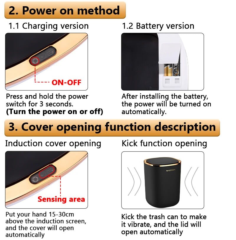 12L Smart Sensor Trash Can – Automatic Bathroom & Kitchen Bin