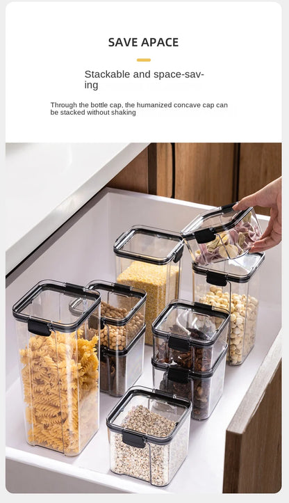 Large Sealed Grain Storage Jars – Moisture-Proof Plastic Set