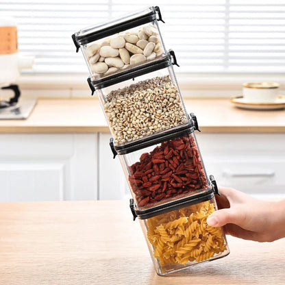 Large Sealed Grain Storage Jars – Moisture-Proof Plastic Set