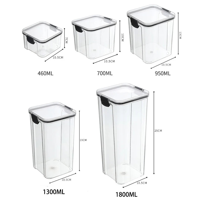 Large Sealed Grain Storage Jars – Moisture-Proof Plastic Set