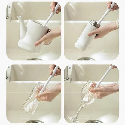 Silicone Baby Bottle Brush with Nipple Cleaner – Long Handle, BPA Free