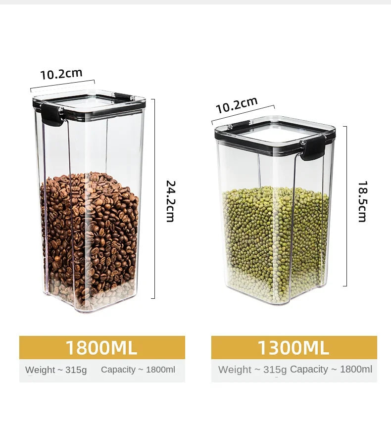 Large Sealed Grain Storage Jars – Moisture-Proof Plastic Set