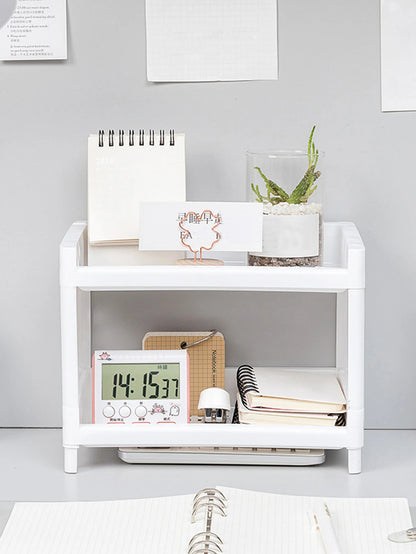 Double Layer Desktop Storage Rack – White (1PC