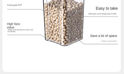 Large Sealed Grain Storage Jars – Moisture-Proof Plastic Set