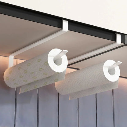 No-Drill Paper Towel Rack – Under Cabinet Tissue Holder