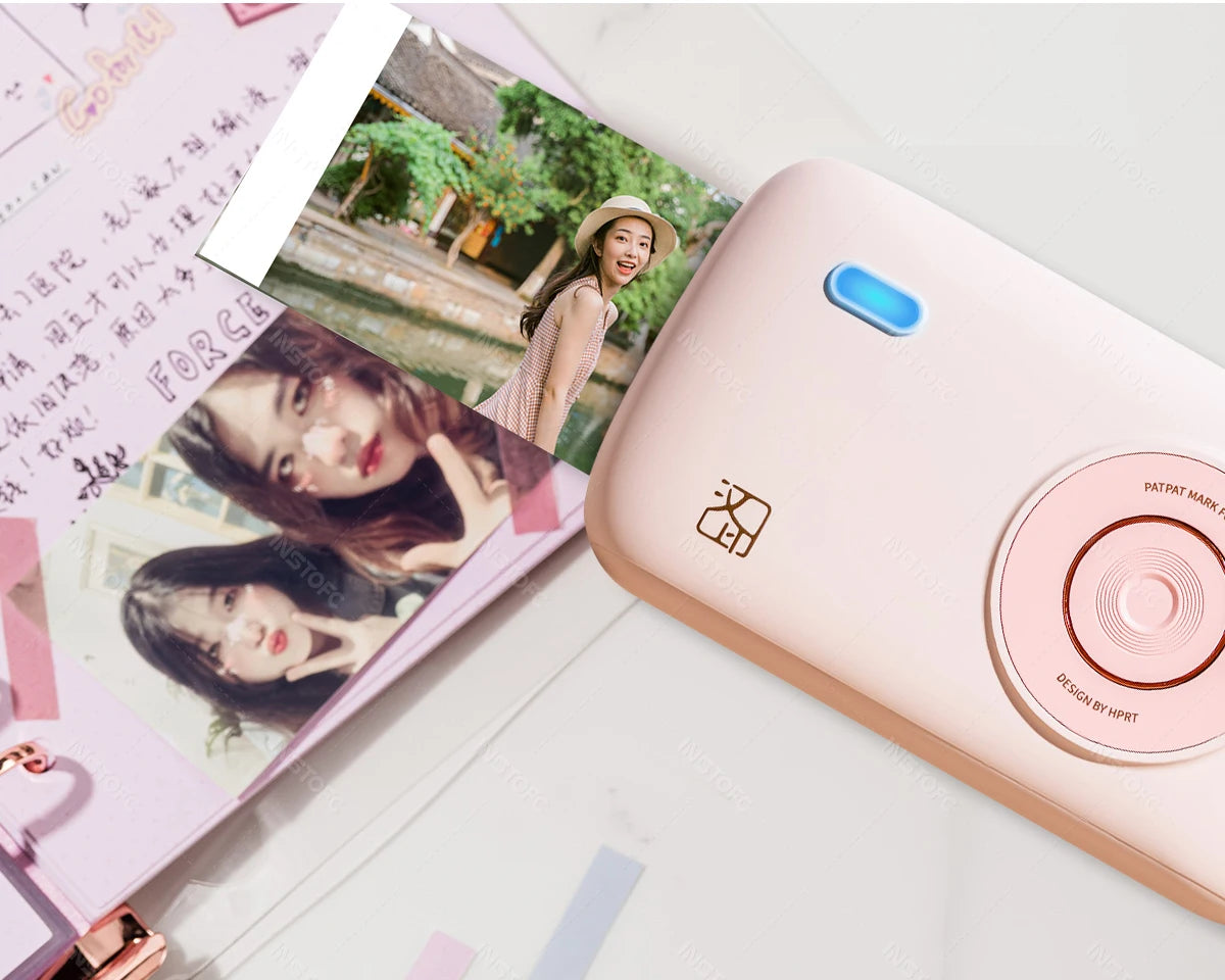 HPRT CP2100 2x3" Wireless Photo Printer, 300DPI, Portable with Paper & Ribbon Storage.