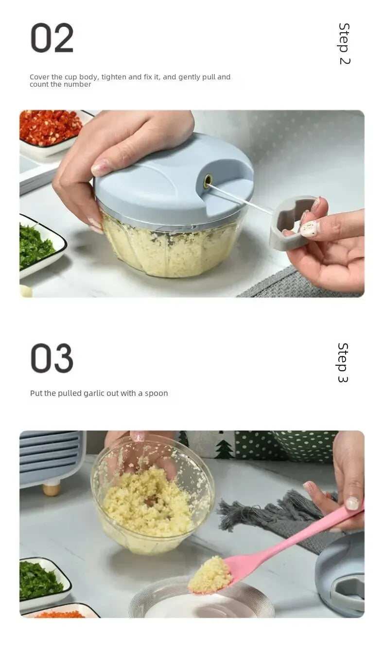 Manual Ginger Garlic Grinder & Veg Cutter – Handheld & Multifunctional