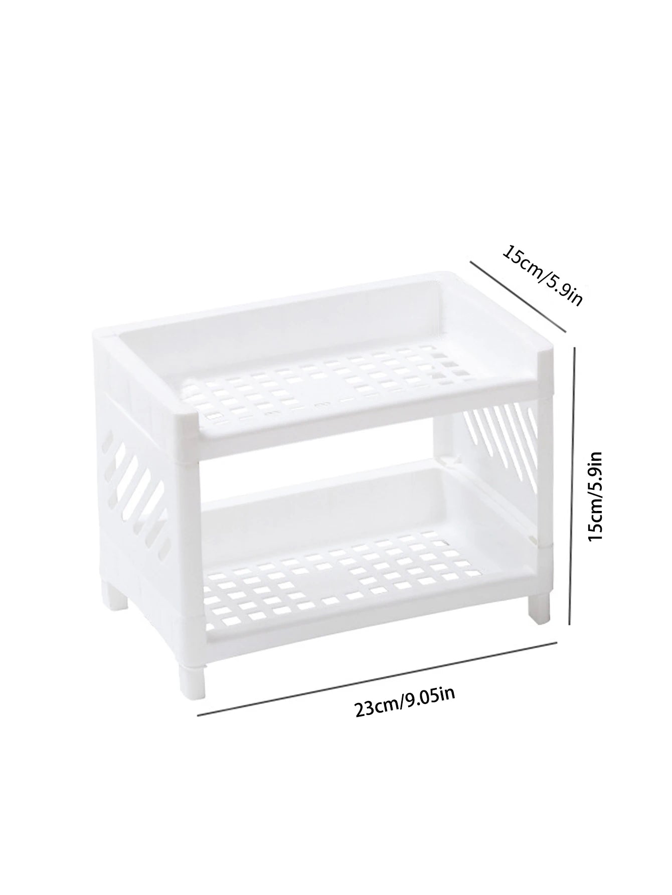Double Layer Desktop Storage Rack – White (1PC