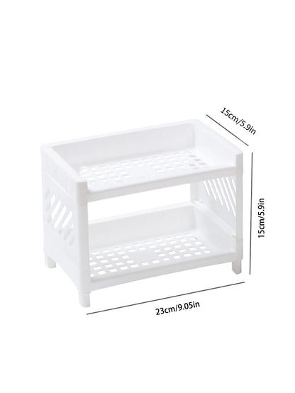 Double Layer Desktop Storage Rack – White (1PC