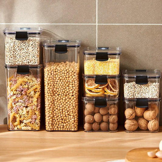 Large Sealed Grain Storage Jars – Moisture-Proof Plastic Set