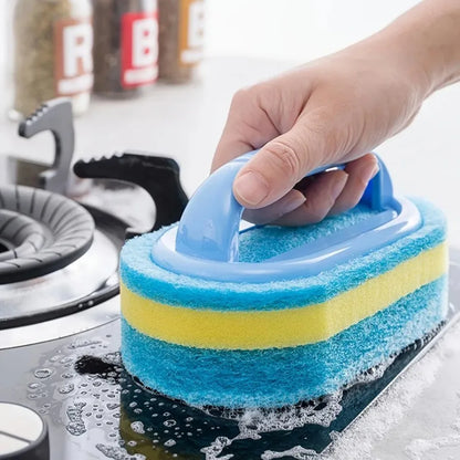 Household Scrubbing Brush with Handle – Durable Kitchen & Bathroom