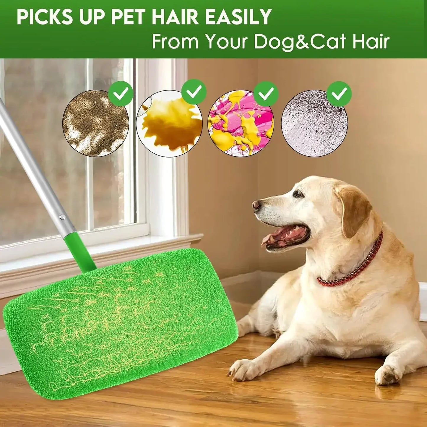 Reusable Microfiber Mop Pads – Wet & Dry Sweeper Cloths