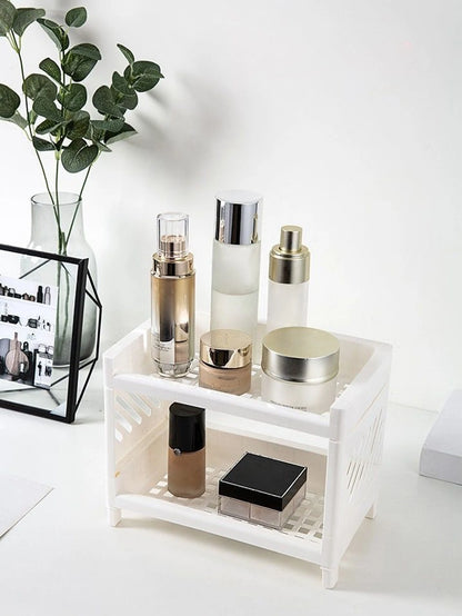 Double Layer Desktop Storage Rack – White (1PC