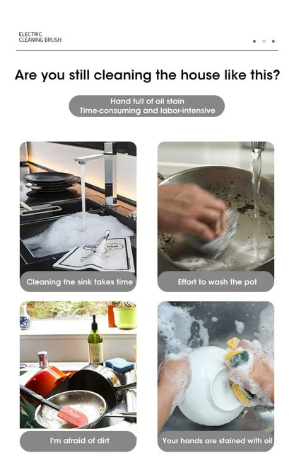2025 Cordless Electric Spin Scrubber – 5 Brush Heads, Waterproof