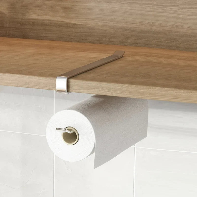 No-Drill Paper Towel Rack – Under Cabinet Tissue Holder