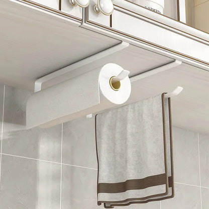 No-Drill Paper Towel Rack – Under Cabinet Tissue Holder