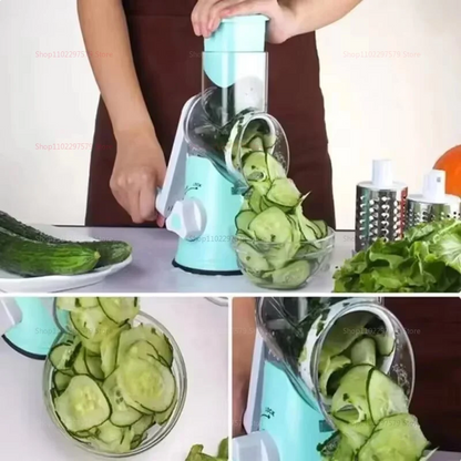 Rotary Cheese & Veggie Grater – 3 Stainless Blades