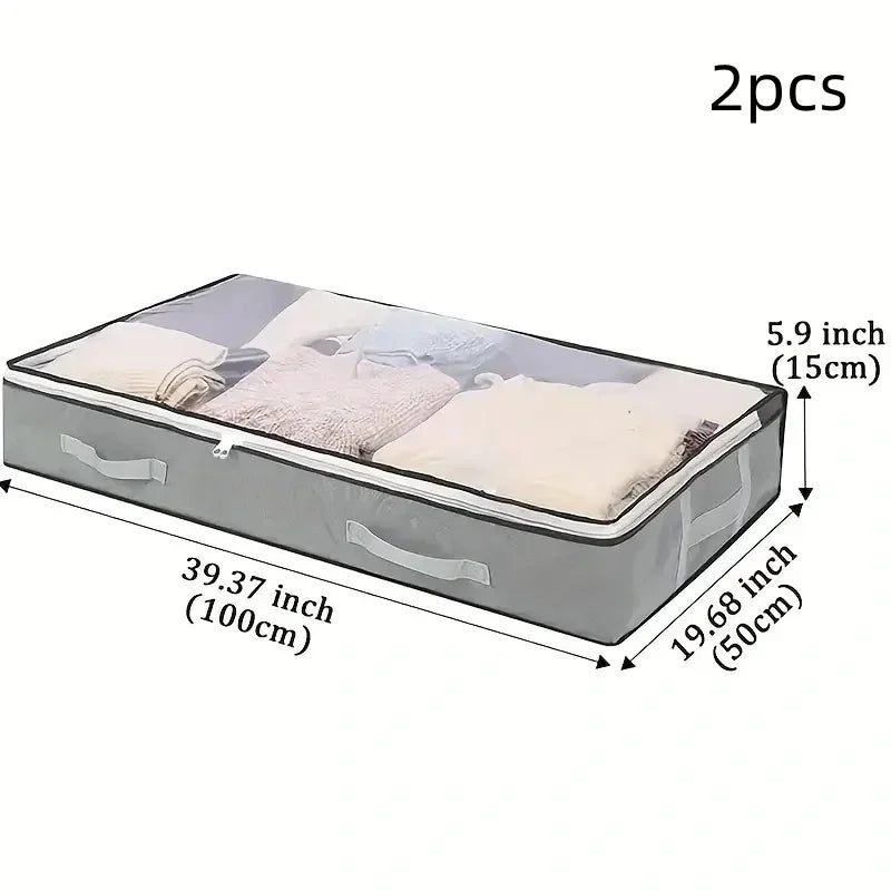 Dustproof Under Bed Storage Box with Handles – 1/2/3pcs