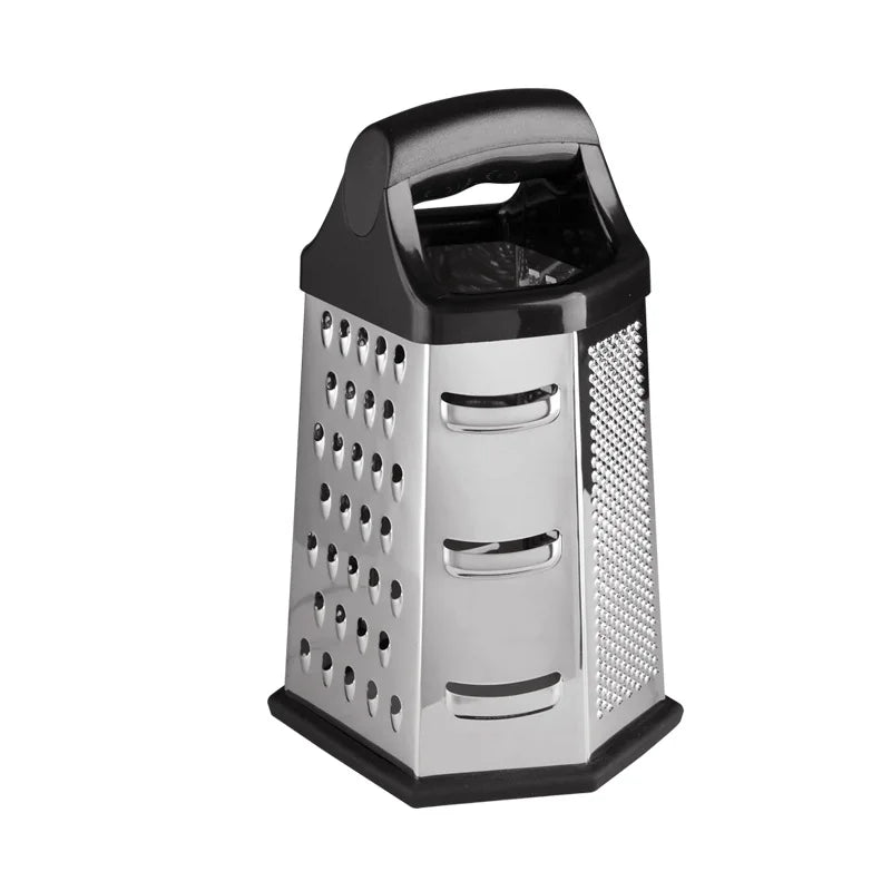 6-Sided Stainless Steel Box Grater – Multi-Function Slicer & Shredder