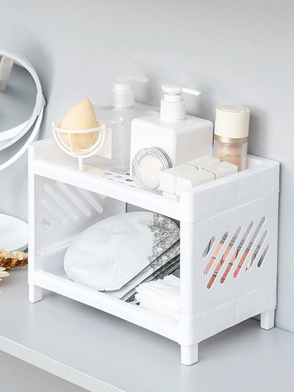 Double Layer Desktop Storage Rack – White (1PC