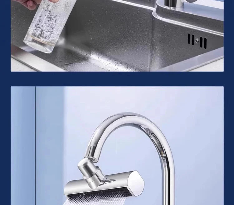 3-Mode Swivel Kitchen Faucet Nozzle – Splash-Proof Extension