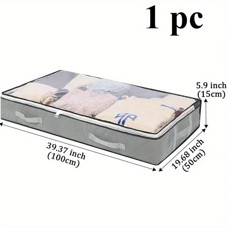 Dustproof Under Bed Storage Box with Handles – 1/2/3pcs