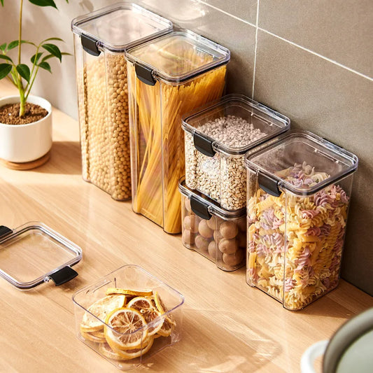 Large Sealed Grain Storage Jars – Moisture-Proof Plastic Set