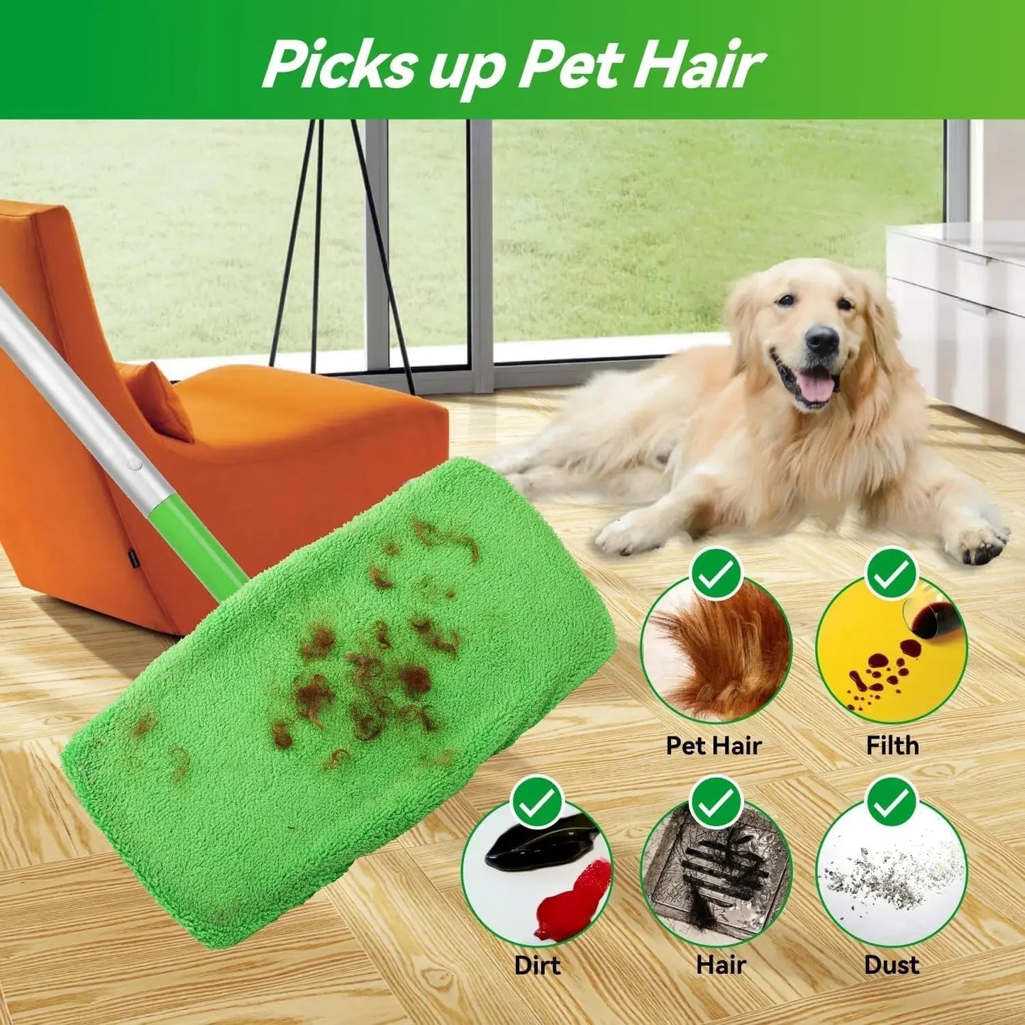 Reusable Microfiber Mop Pads – Wet & Dry Sweeper Cloths