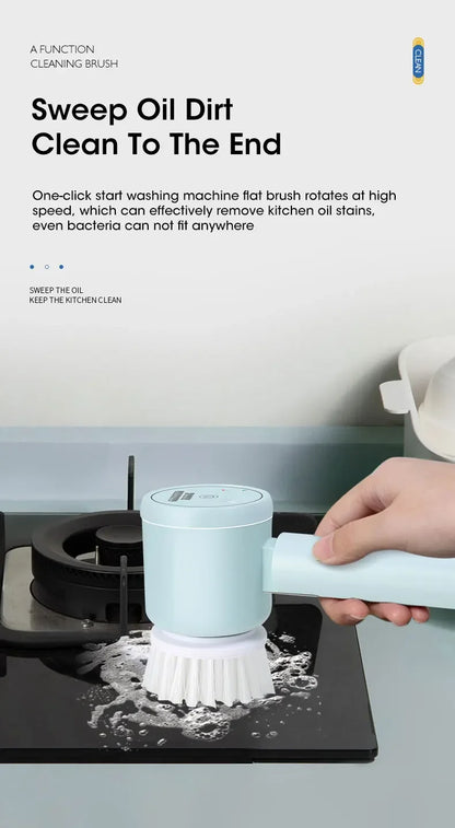 2025 Cordless Electric Spin Scrubber – 5 Brush Heads, Waterproof