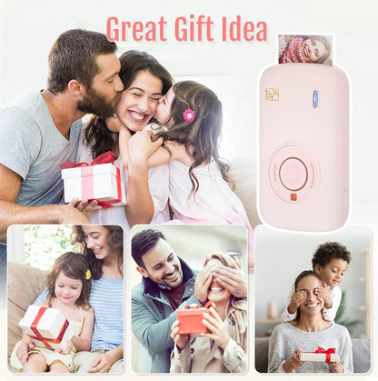 HPRT CP2100 2x3" Wireless Photo Printer, 300DPI, Portable with Paper & Ribbon Storage.