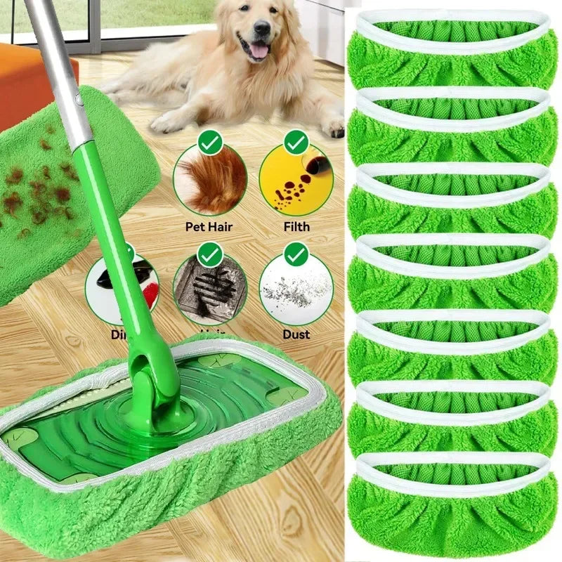 Reusable Microfiber Mop Pads – Wet & Dry Sweeper Cloths