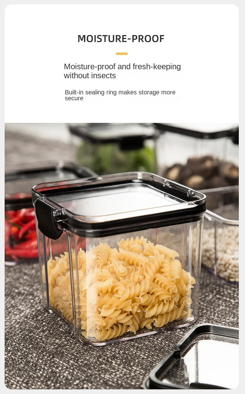 Large Sealed Grain Storage Jars – Moisture-Proof Plastic Set