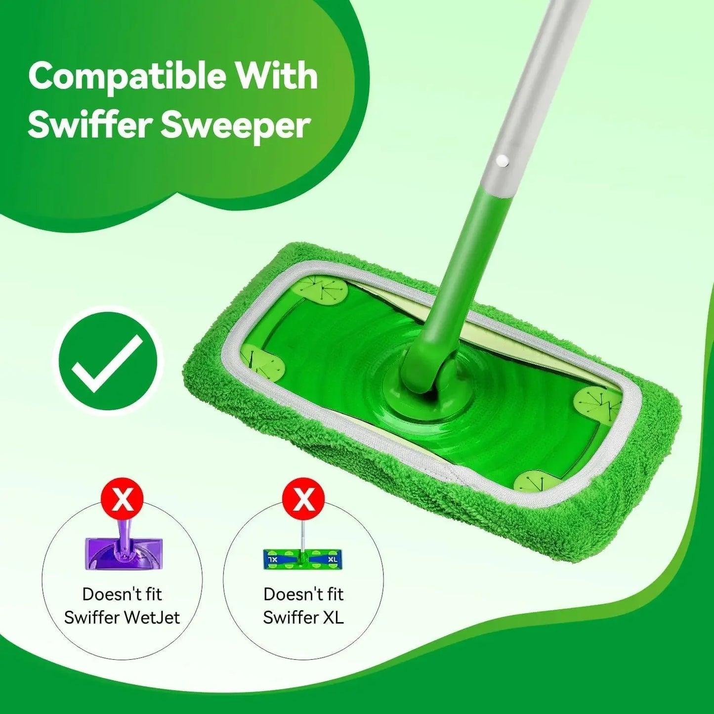 Reusable Microfiber Mop Pads – Wet & Dry Sweeper Cloths