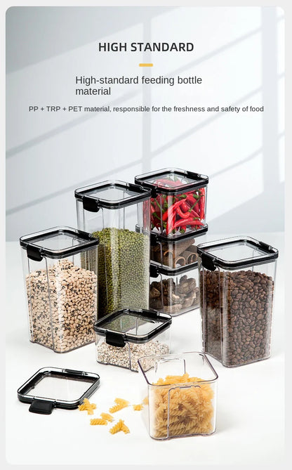 Large Sealed Grain Storage Jars – Moisture-Proof Plastic Set