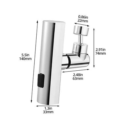 3-Mode Swivel Kitchen Faucet Nozzle – Splash-Proof Extension