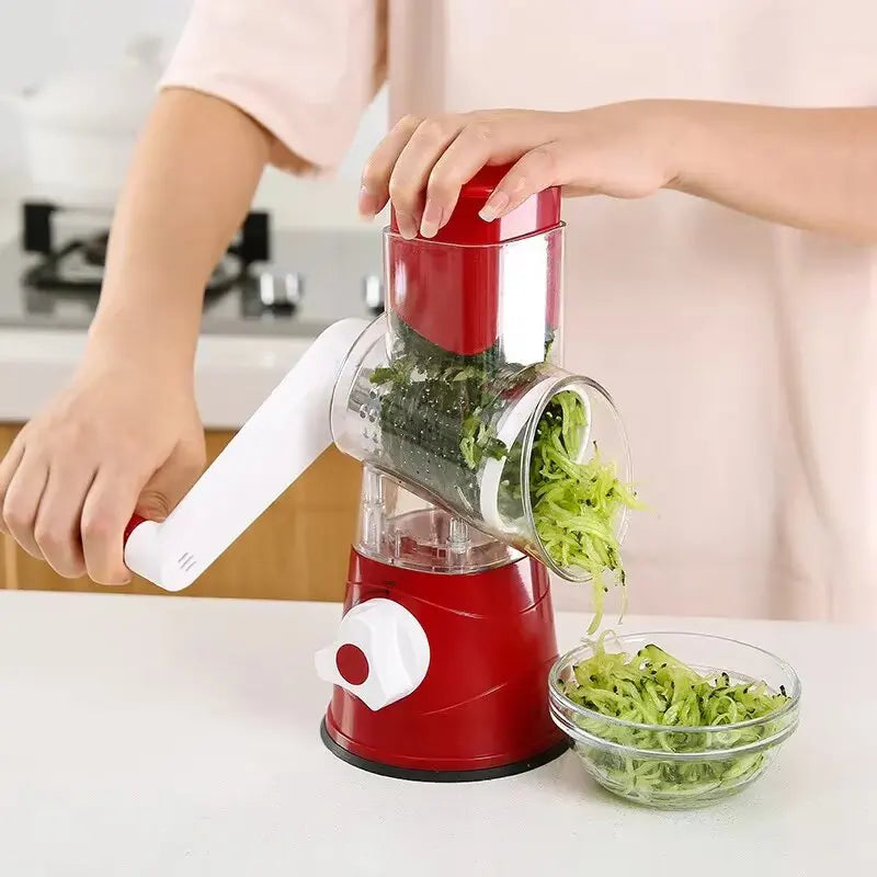3-in-1 Manual Vegetable Cutter & Slicer with 3 Drums