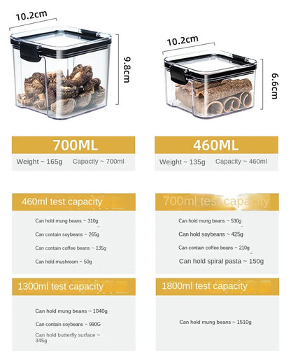 Large Sealed Grain Storage Jars – Moisture-Proof Plastic Set