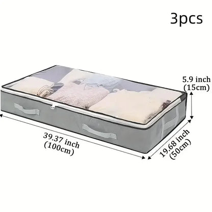 Dustproof Under Bed Storage Box with Handles – 1/2/3pcs