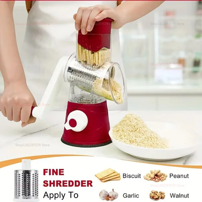 3-in-1 Manual Vegetable Cutter & Slicer with 3 Drums