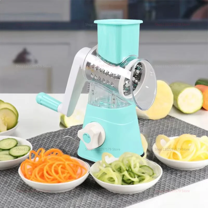 Rotary Cheese & Veggie Grater – 3 Stainless Blades