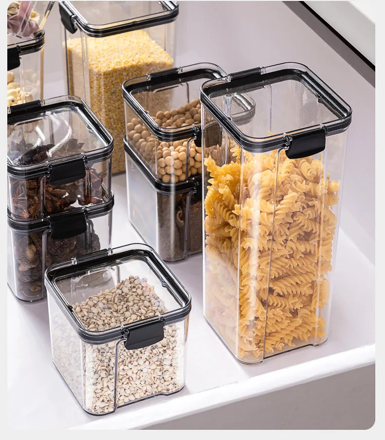 Large Sealed Grain Storage Jars – Moisture-Proof Plastic Set